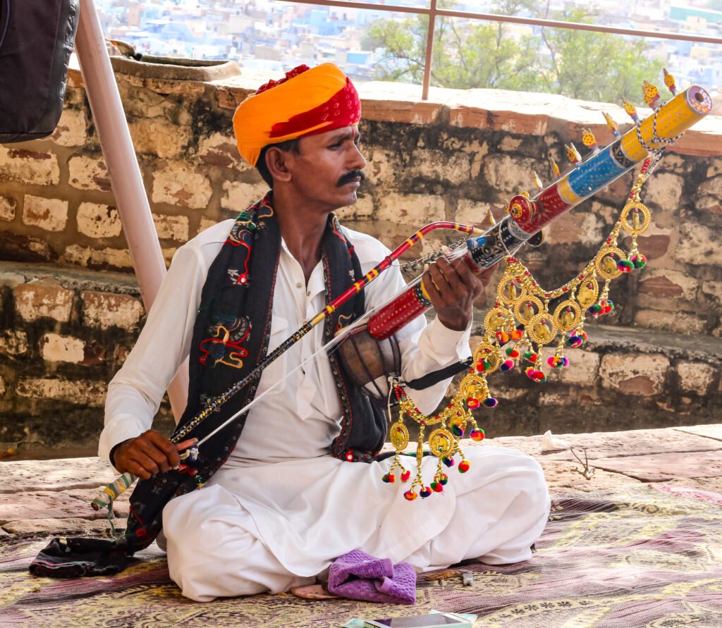 image of a person playing an instrument in Jodhpur captured by Jainish Soni