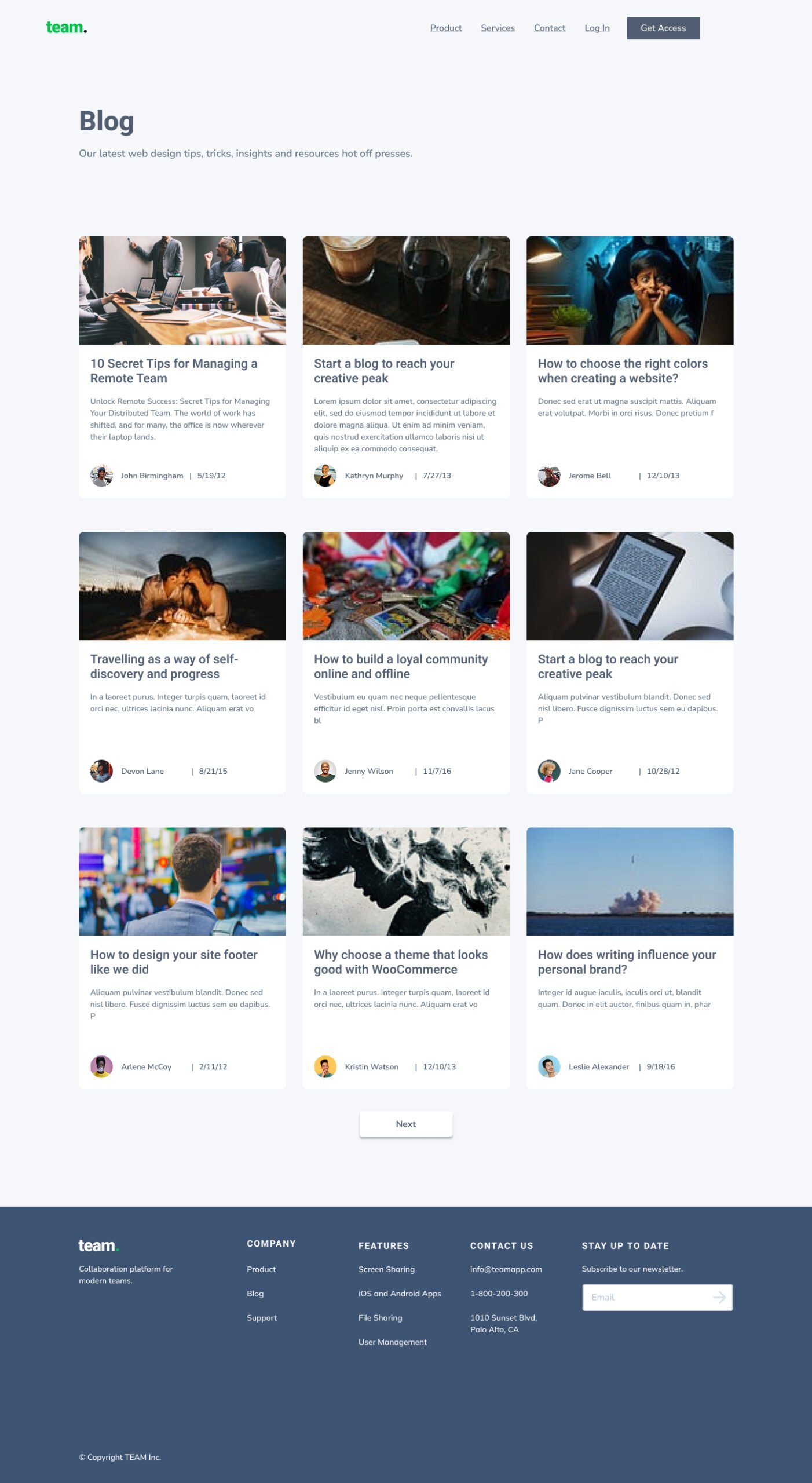 Figma Blog Page Design
