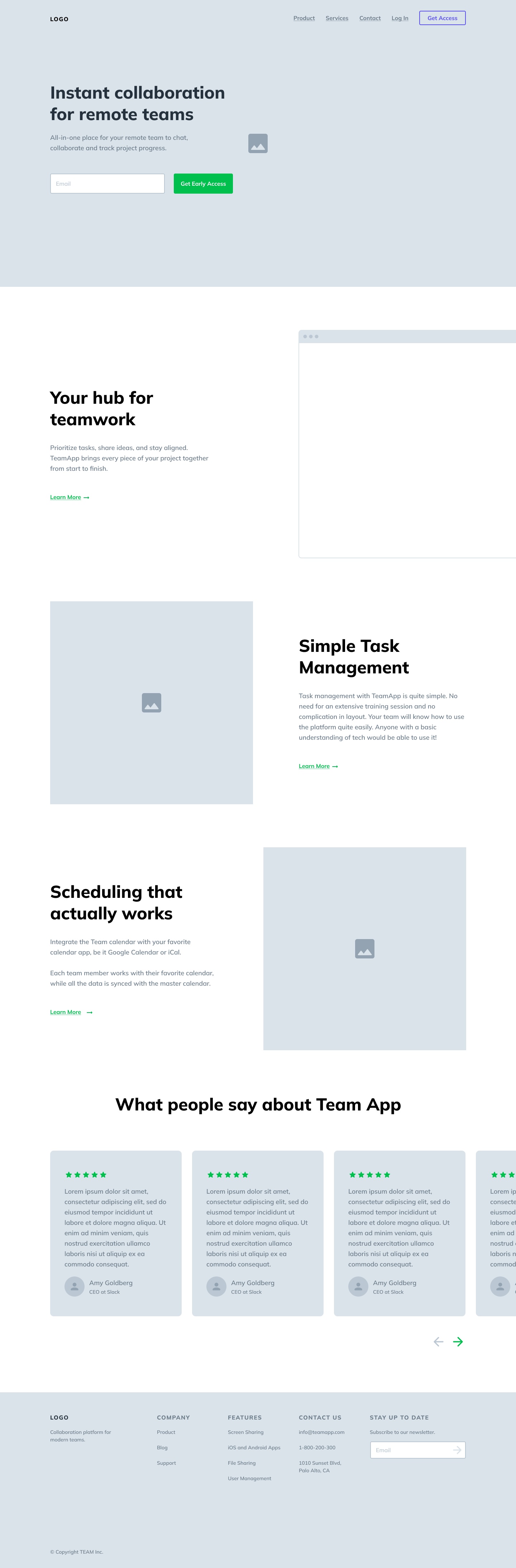 Figma wireframe homepage