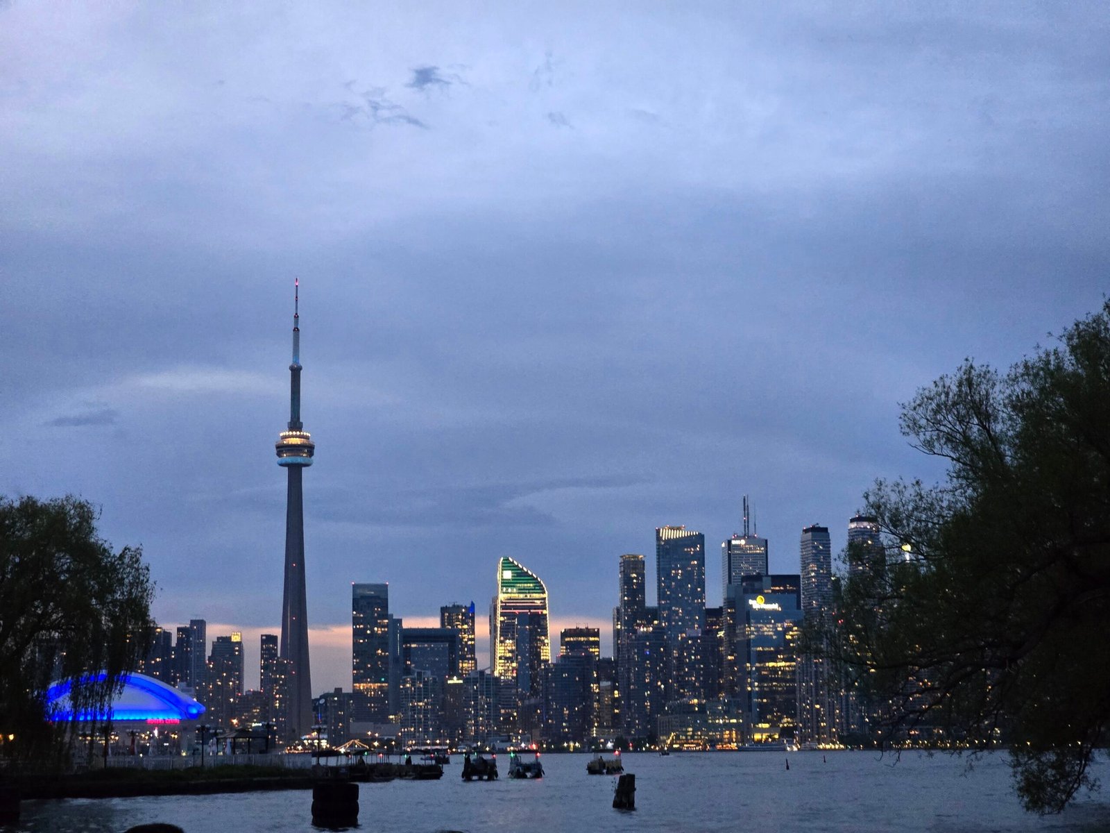 Toronto skyline at dusk, photographed by Jainish Soni, May 2024